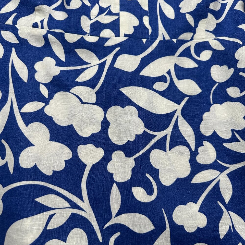 Boden Sz 18 Long Blue and White Floral Linen Midi Dress - Picture 4 of 12